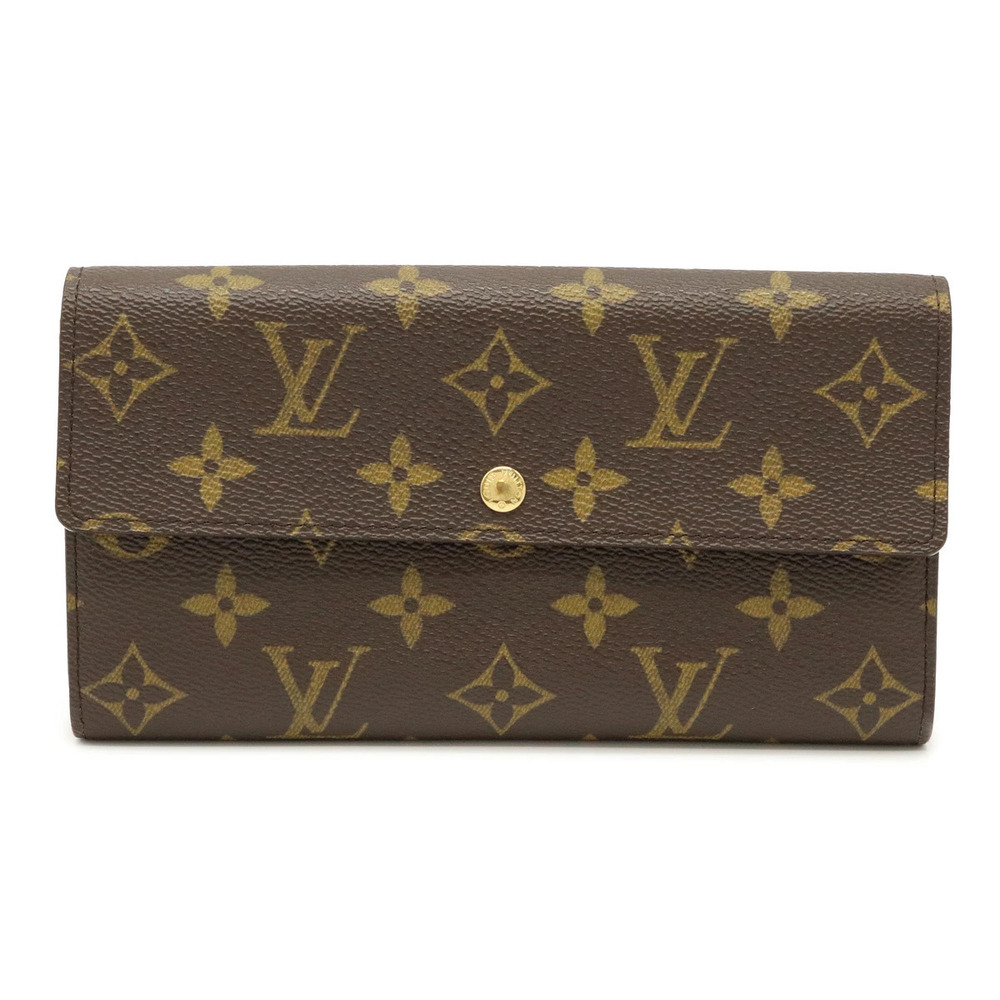 LOUIS VUITTON Monogram Pochette Portemonnaie Credit Bi fold Zipper Long Wallet